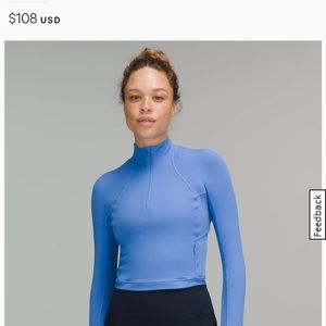 Lululemon Run Cropped half zip